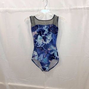 Multi colored blue leotard